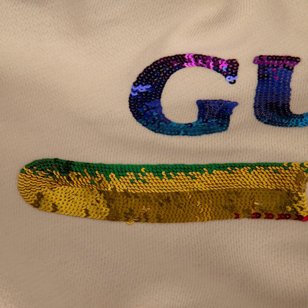 Gucci Ecru à capuche avec logo pailleté, taille M Bon état - En vente à London, GB