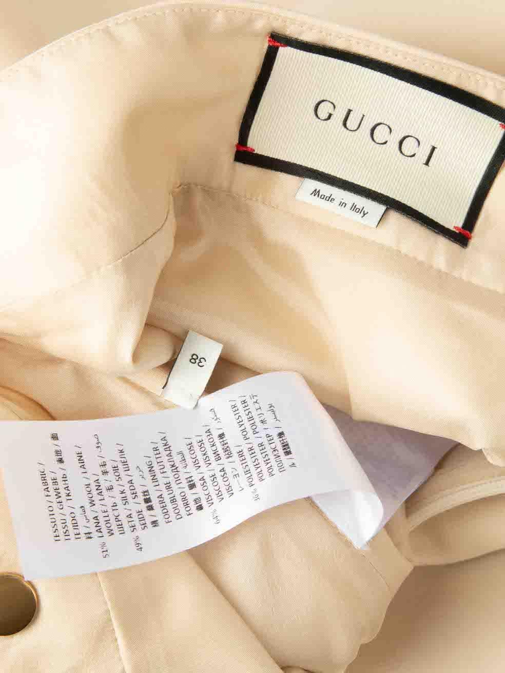 Gucci Ecrufarbener Marmont GG Rock aus Wolle mit Schnalle Größe XS im Angebot 2