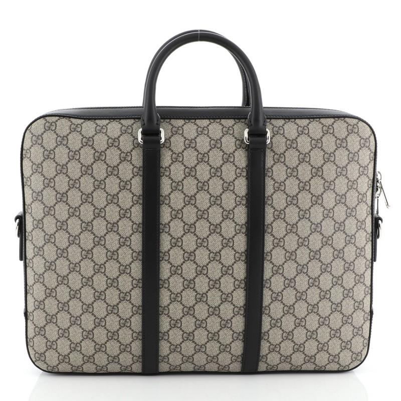 Gray Gucci Eden Briefcase GG Coated Canvas Large 