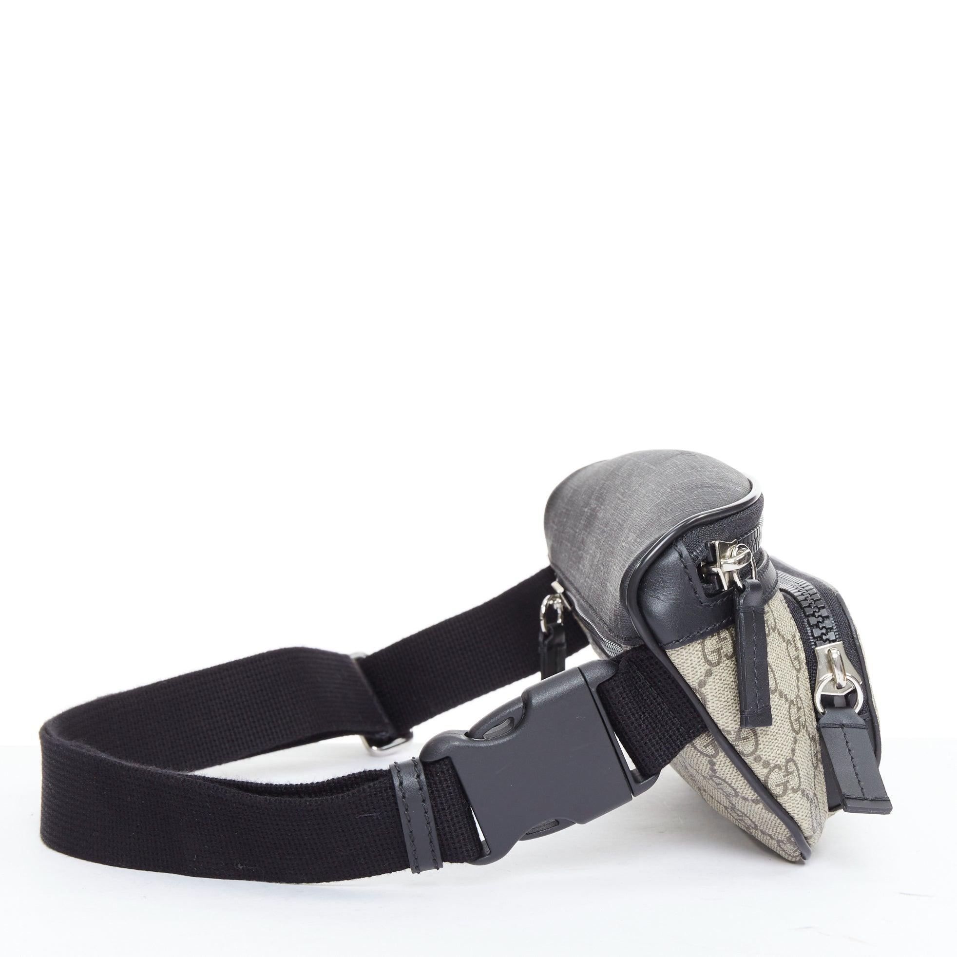 Black GUCCI Eden Supreme GG monogram canvas black leather belt bag For Sale