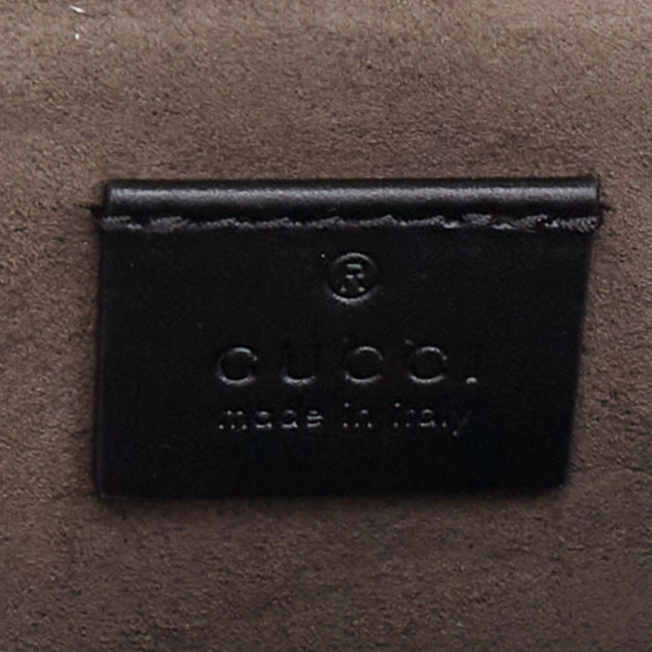 GUCCI Eden Supreme GG monogram canvas black leather belt bag For Sale 3