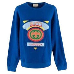 Gucci Electric Blue Cotton Jersey Loved Logo Sweatshirt