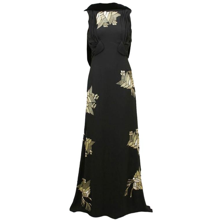 GUCCI Embellished Black Gown