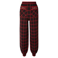 Gucci Embellished Checked Wool Track Pants