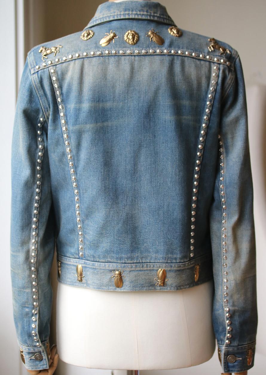 Gucci Embellished Denim Jacket  In Excellent Condition In London, GB