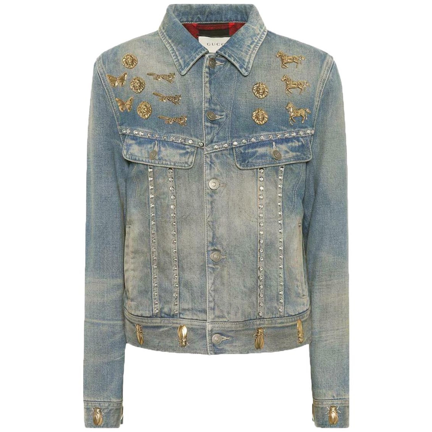 Gucci Embellished Denim Jacket at 1stDibs