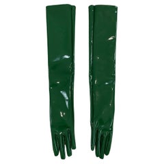 Gucci Embellished Patent-Leather Gloves