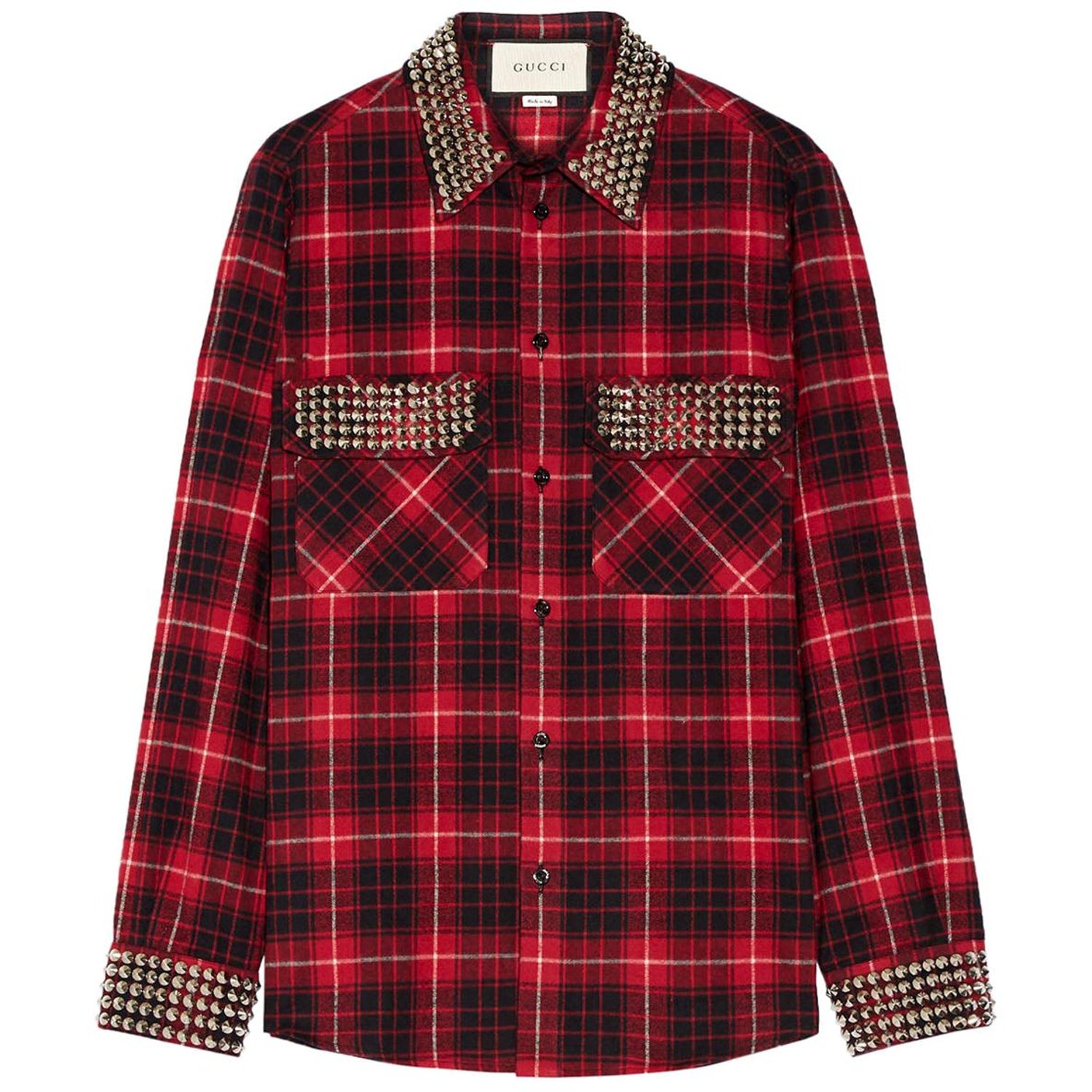 Empirisk Himmel sammensnøret Gucci Embellished Plaid Cotton Flannel Shirt For Sale at 1stDibs | gucci  flannel, gucci flannel shirt