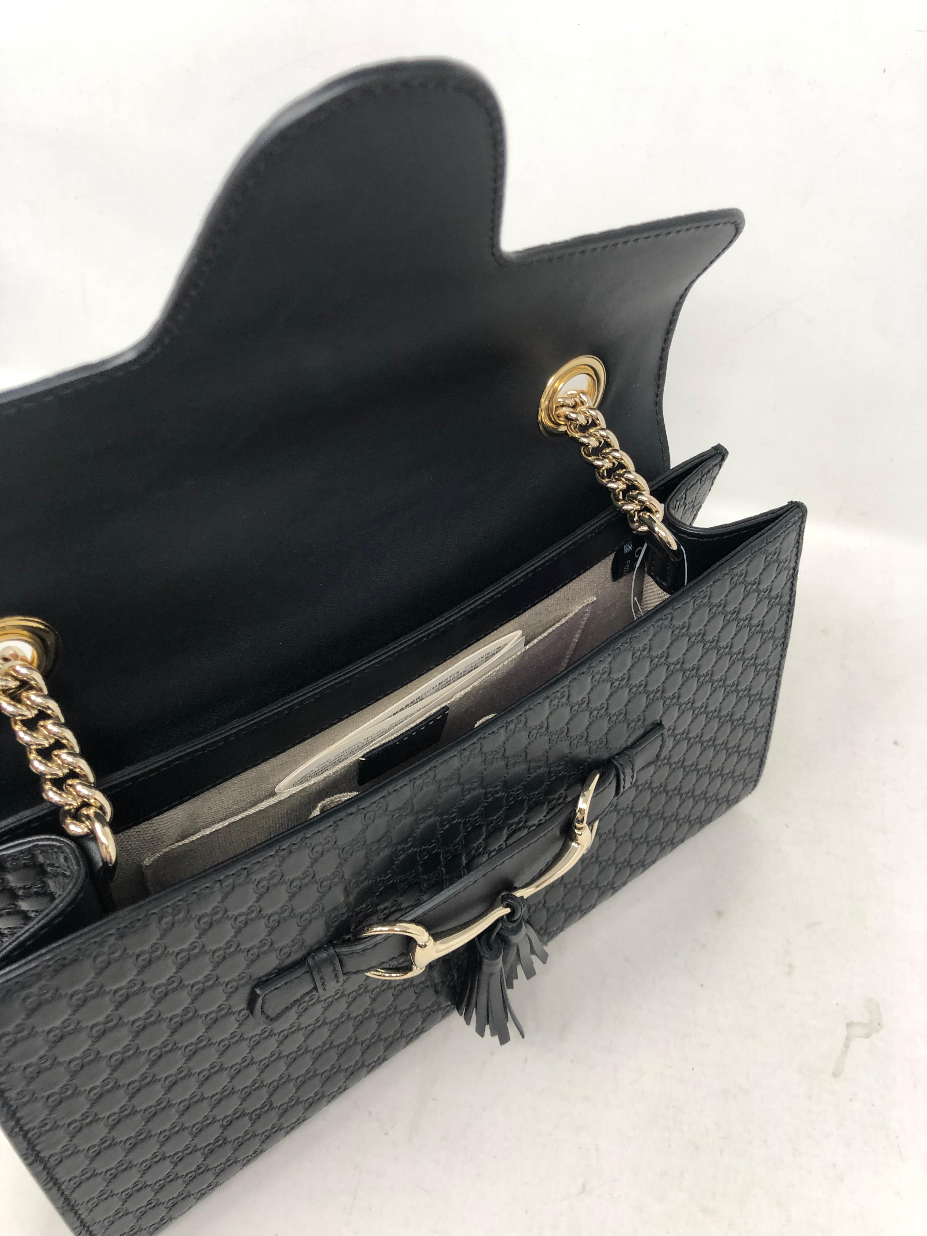 Gucci Embossed Black Leather Bag 6