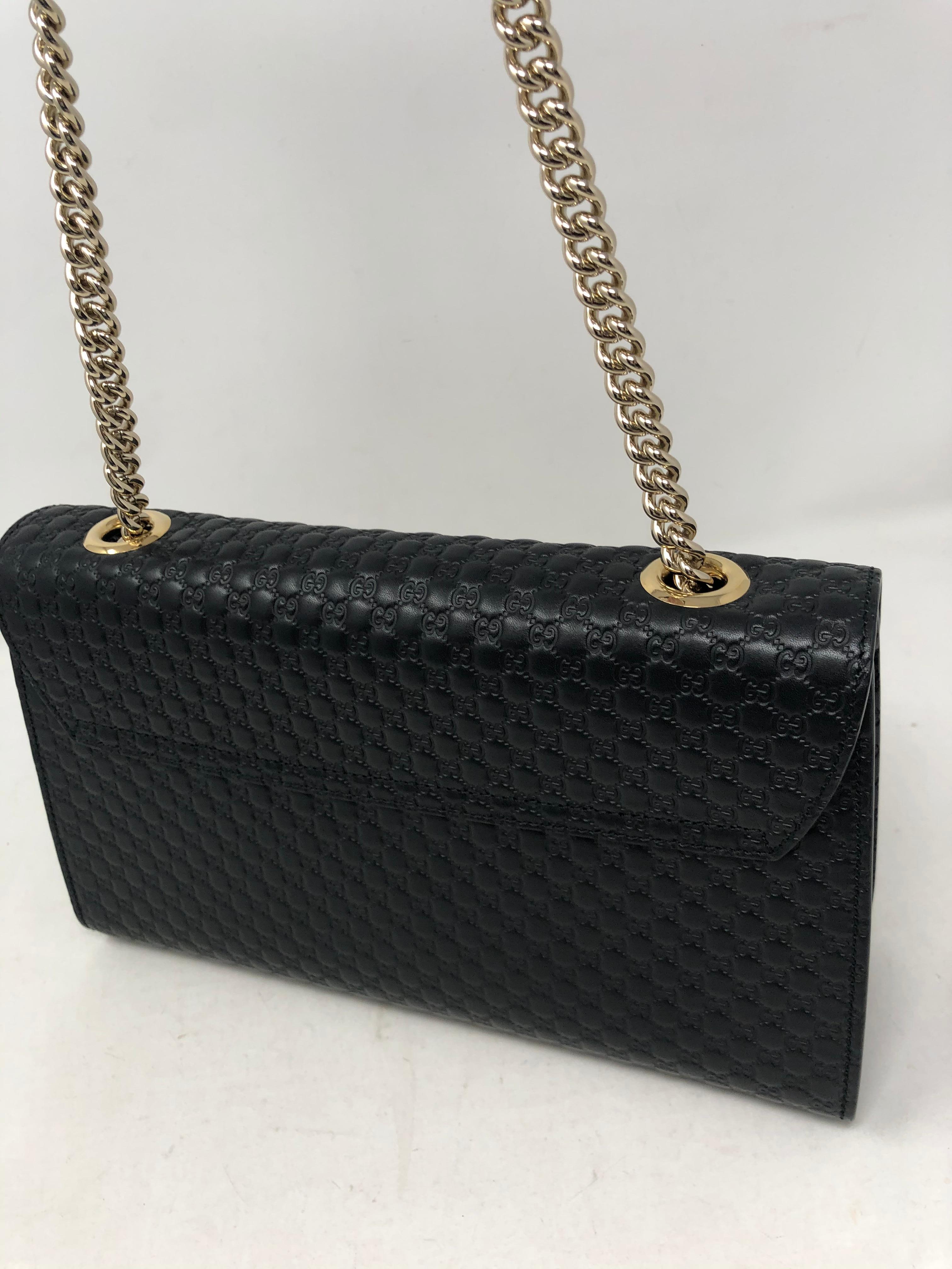 Women's or Men's Gucci Embossed Black Leather Bag