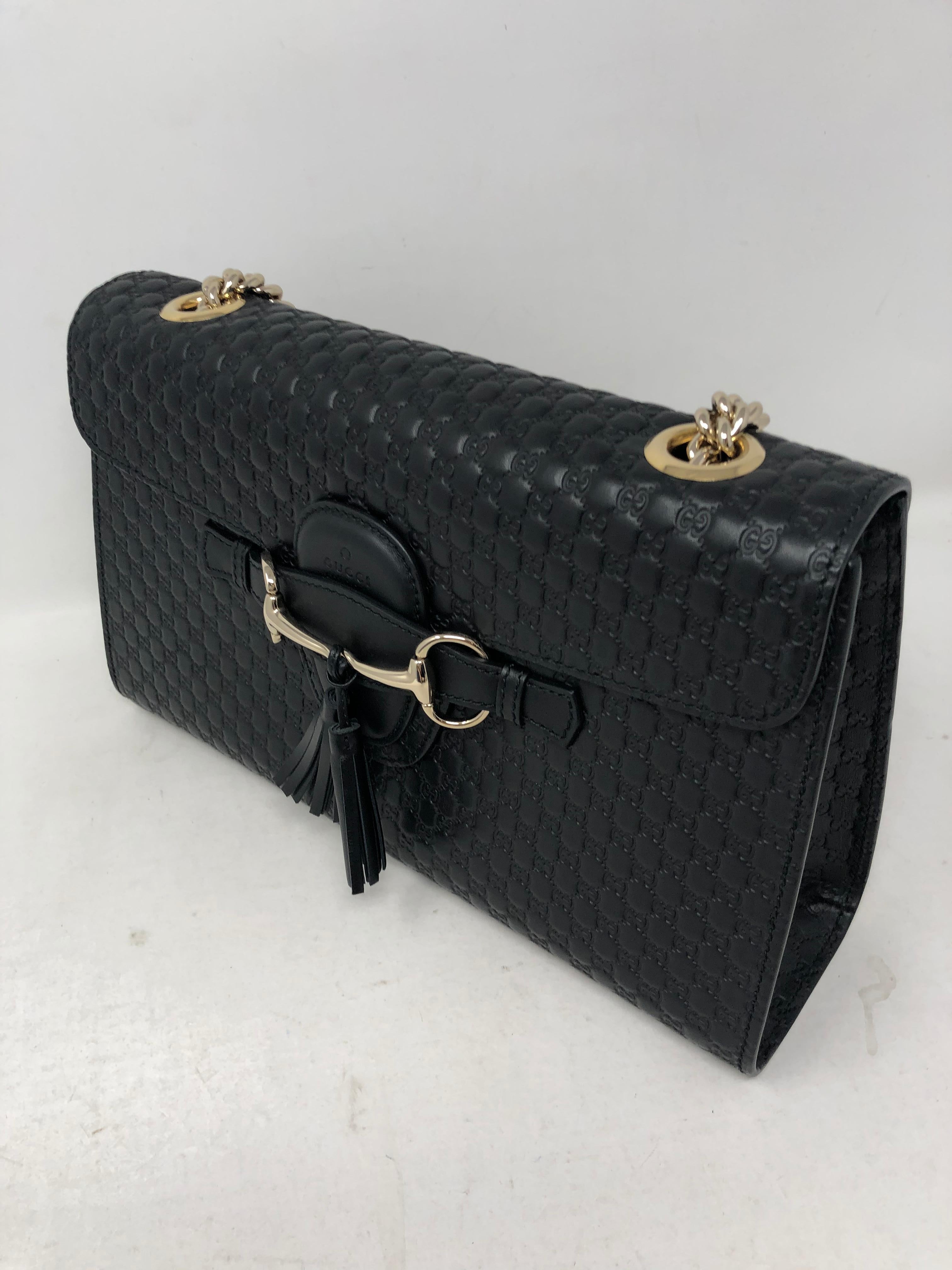 Gucci Embossed Black Leather Bag 2