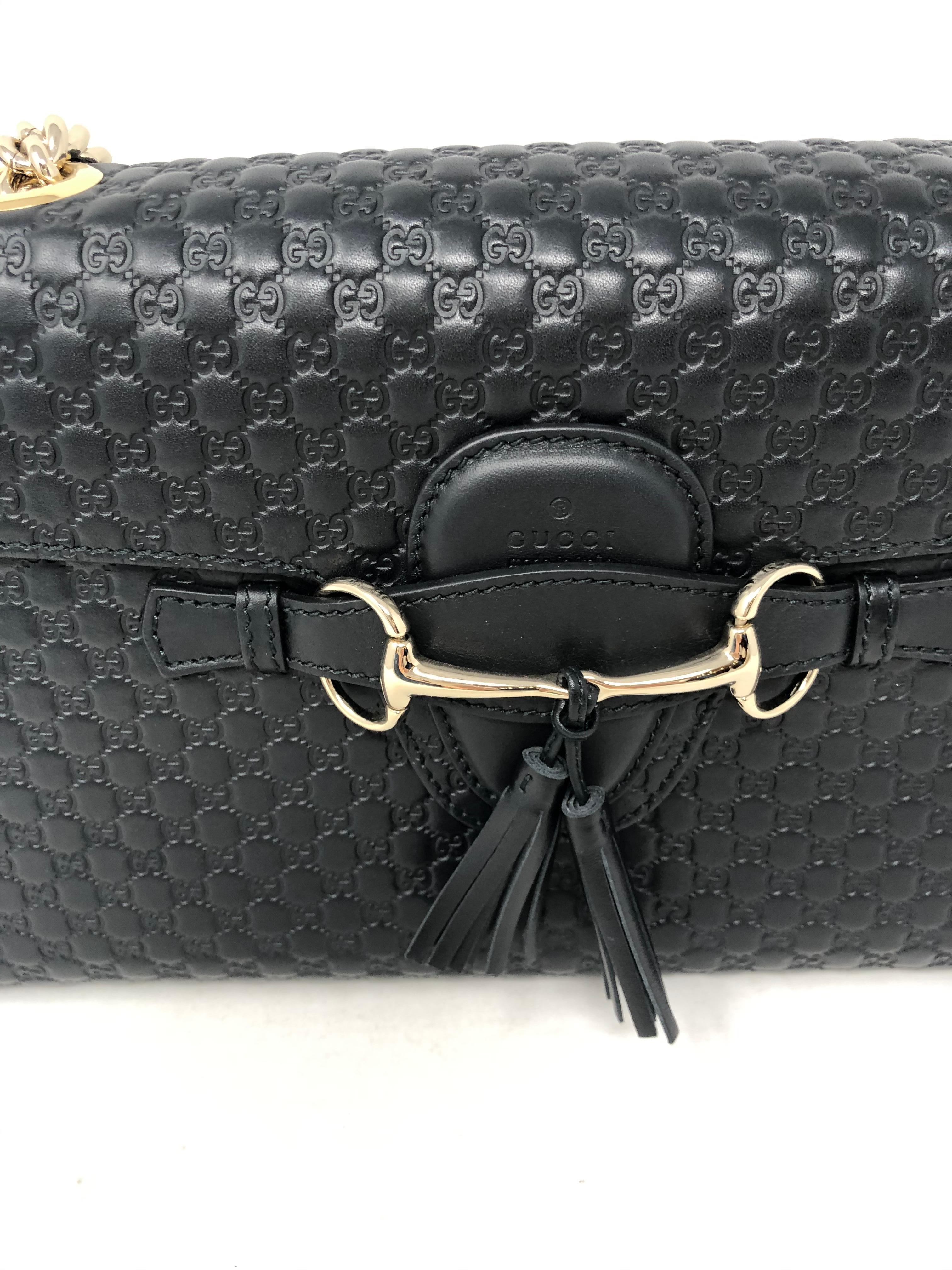 Gucci Embossed Black Leather Bag 3