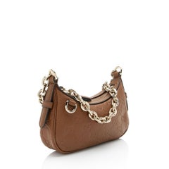 Gucci Embossed GG Leather Emblem Mini Chain Shoulder Bag