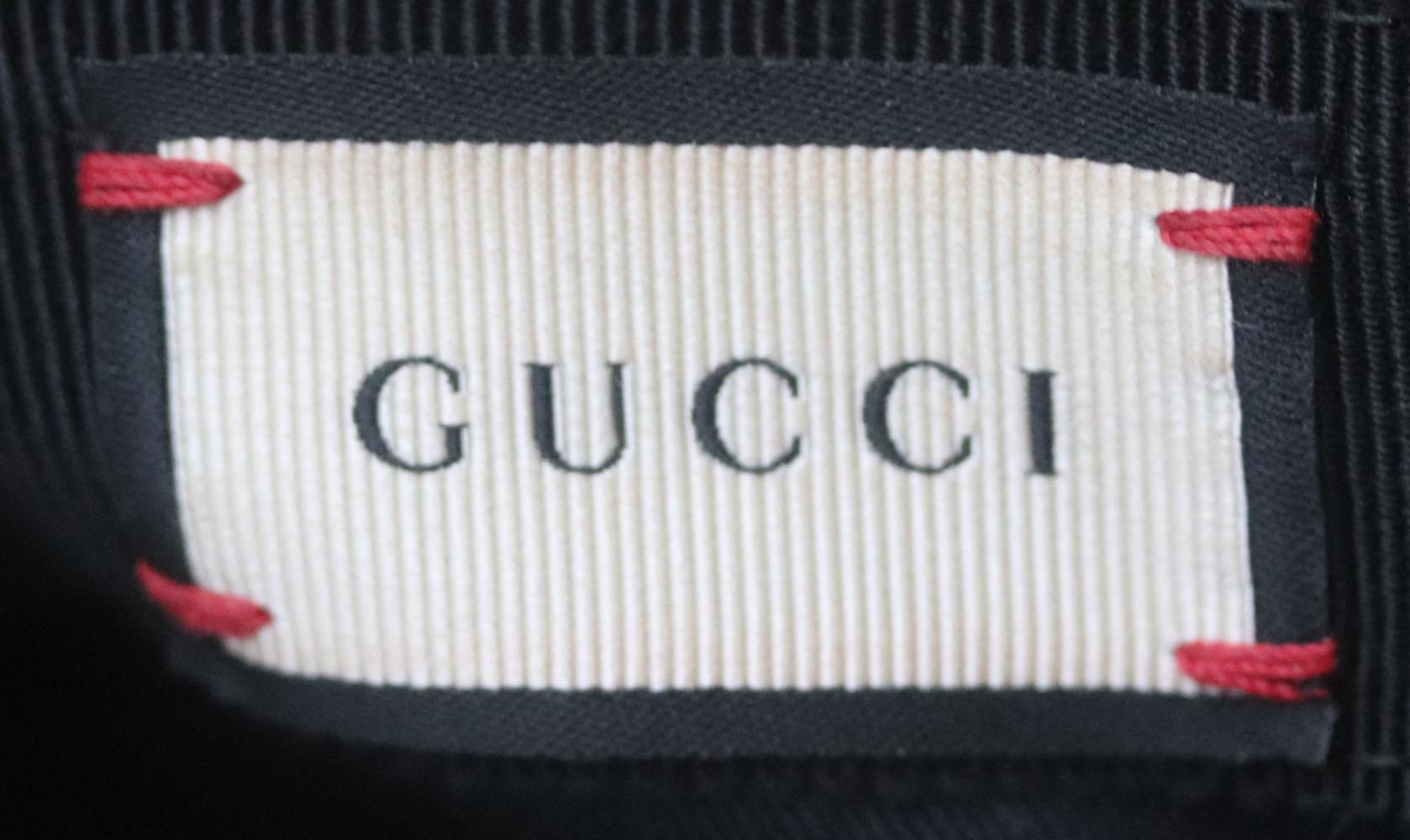 Black Gucci Embroidered Cotton Velvet Baseball Hat