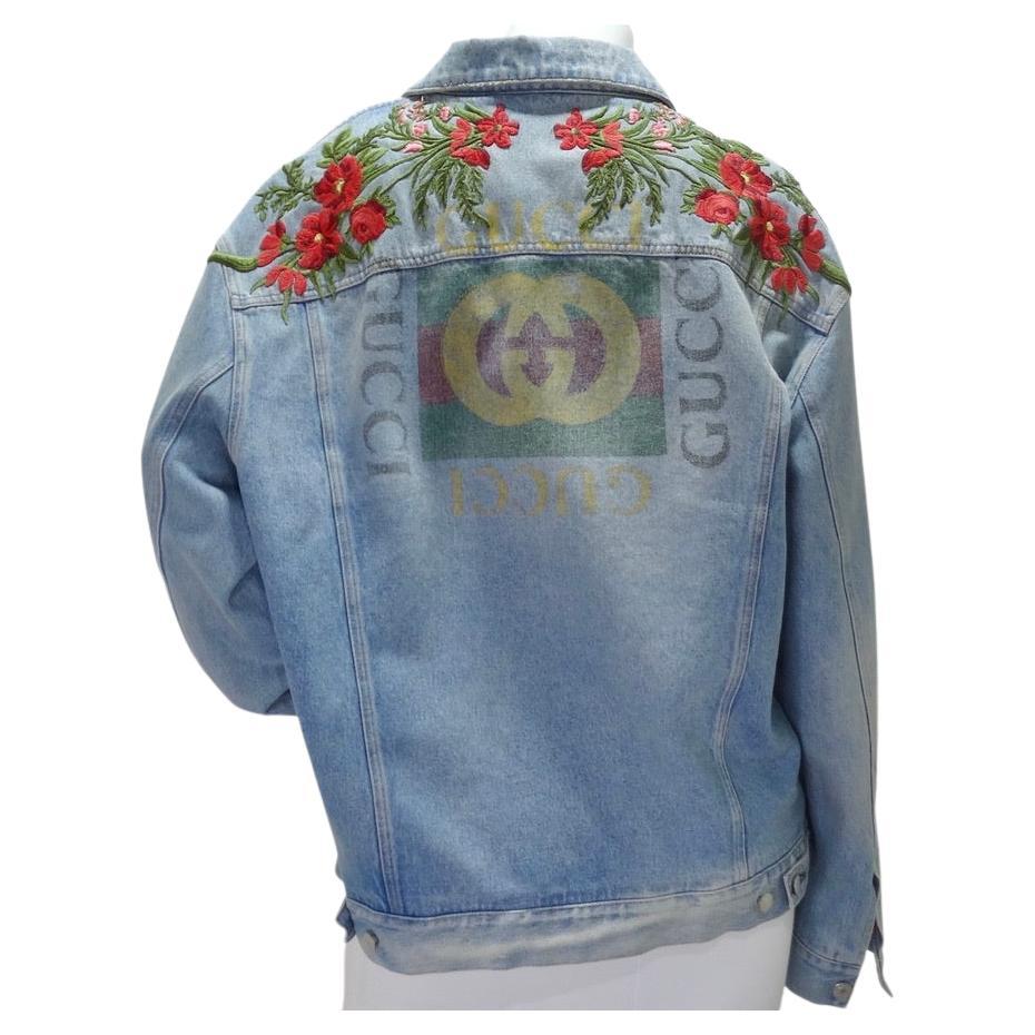 Gucci Embroidered Denim Jacket Circa 2017 For Sale at 1stDibs