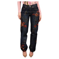 Gucci embroidered denim pants by Tom Ford Winter 1999
