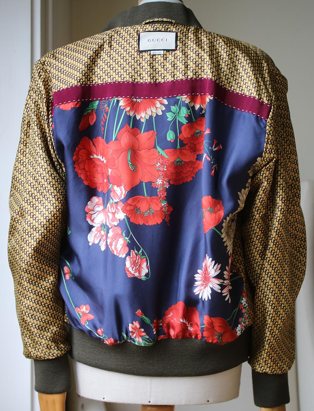 Gucci Embroidered Suede Bomber Jacket In Excellent Condition In London, GB