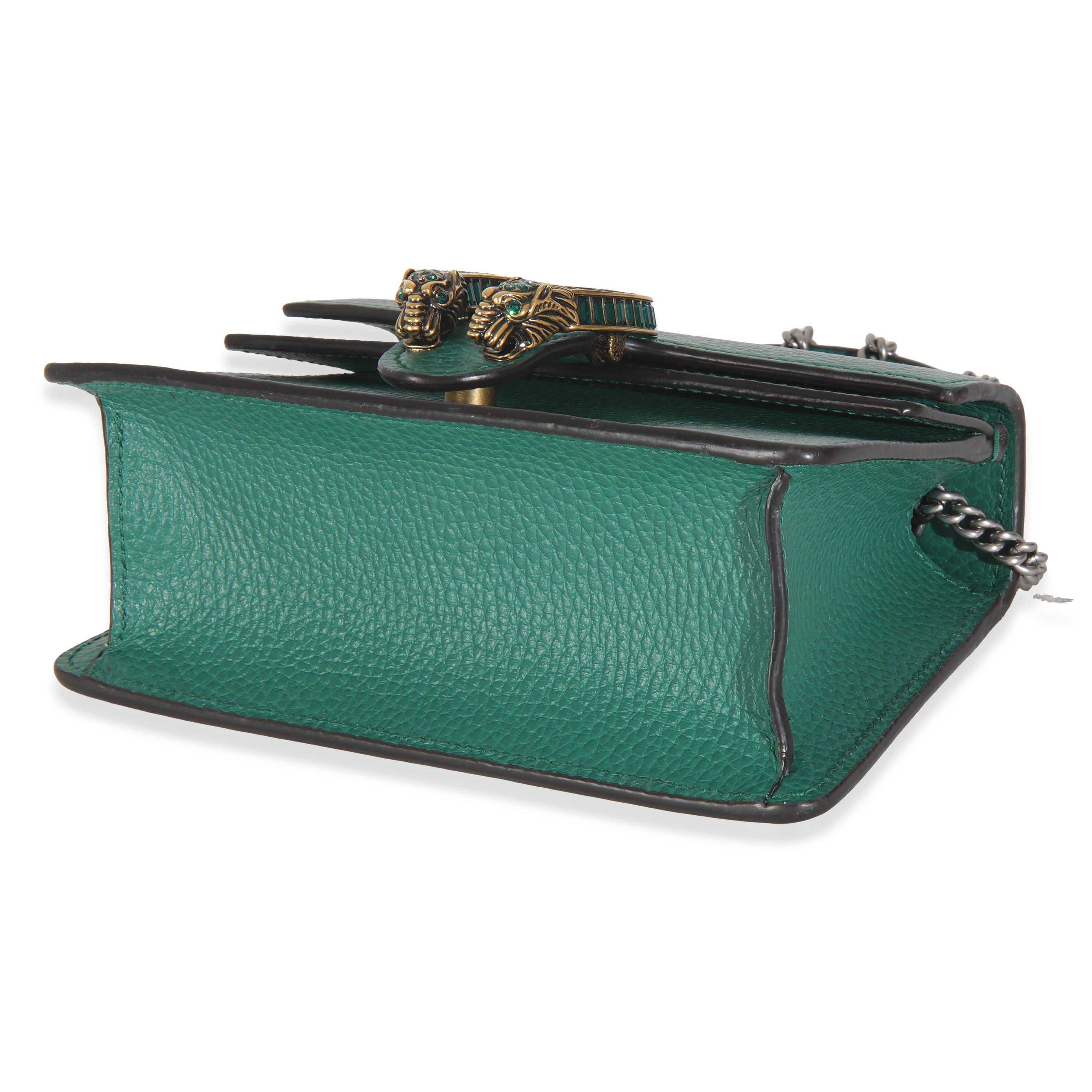 Gucci Emerald Dollar Kalbsleder Crystal Mini Dionysus Top Handle Bag Damen im Angebot