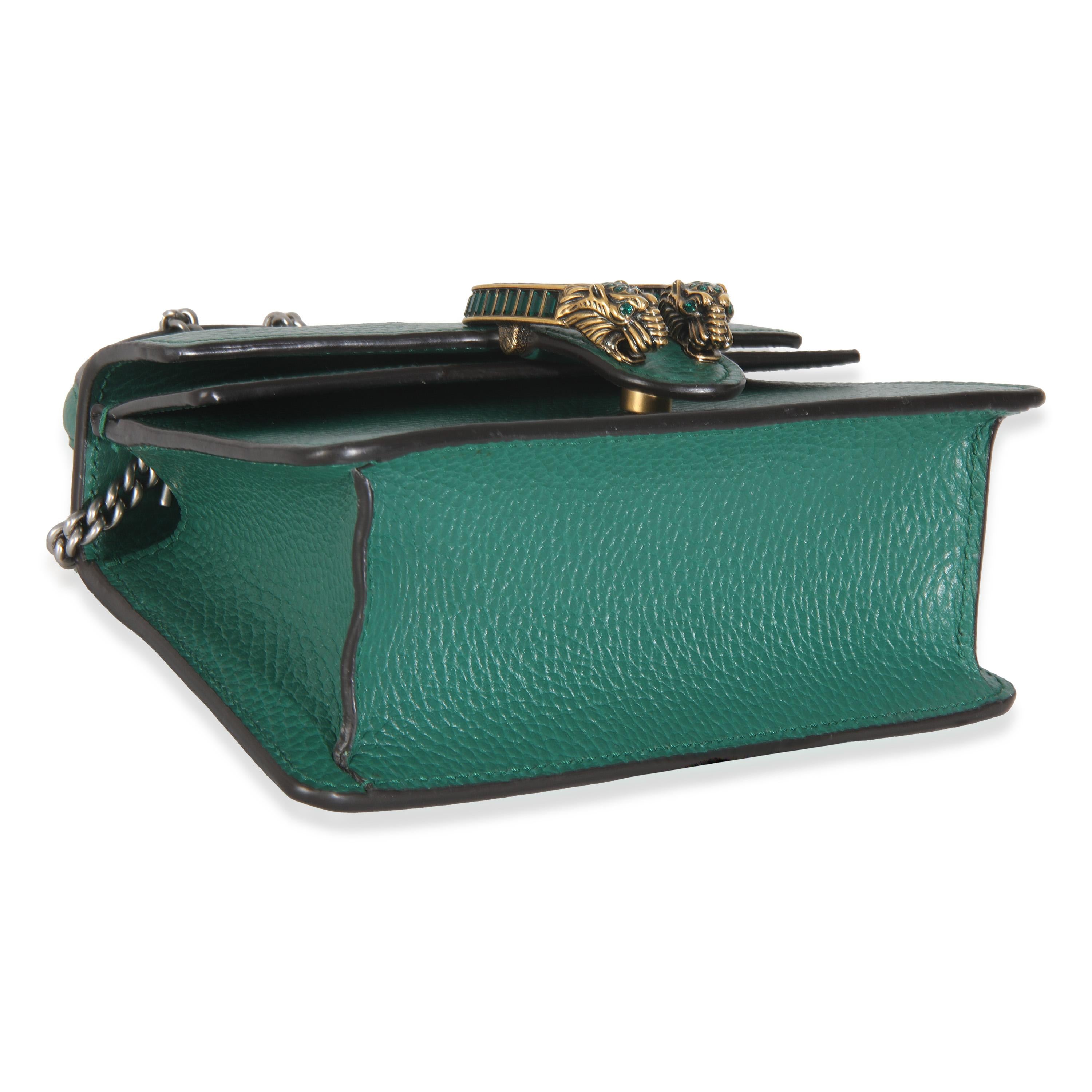 Gucci Emerald Dollar Kalbsleder Crystal Mini Dionysus Top Handle Bag im Angebot 2