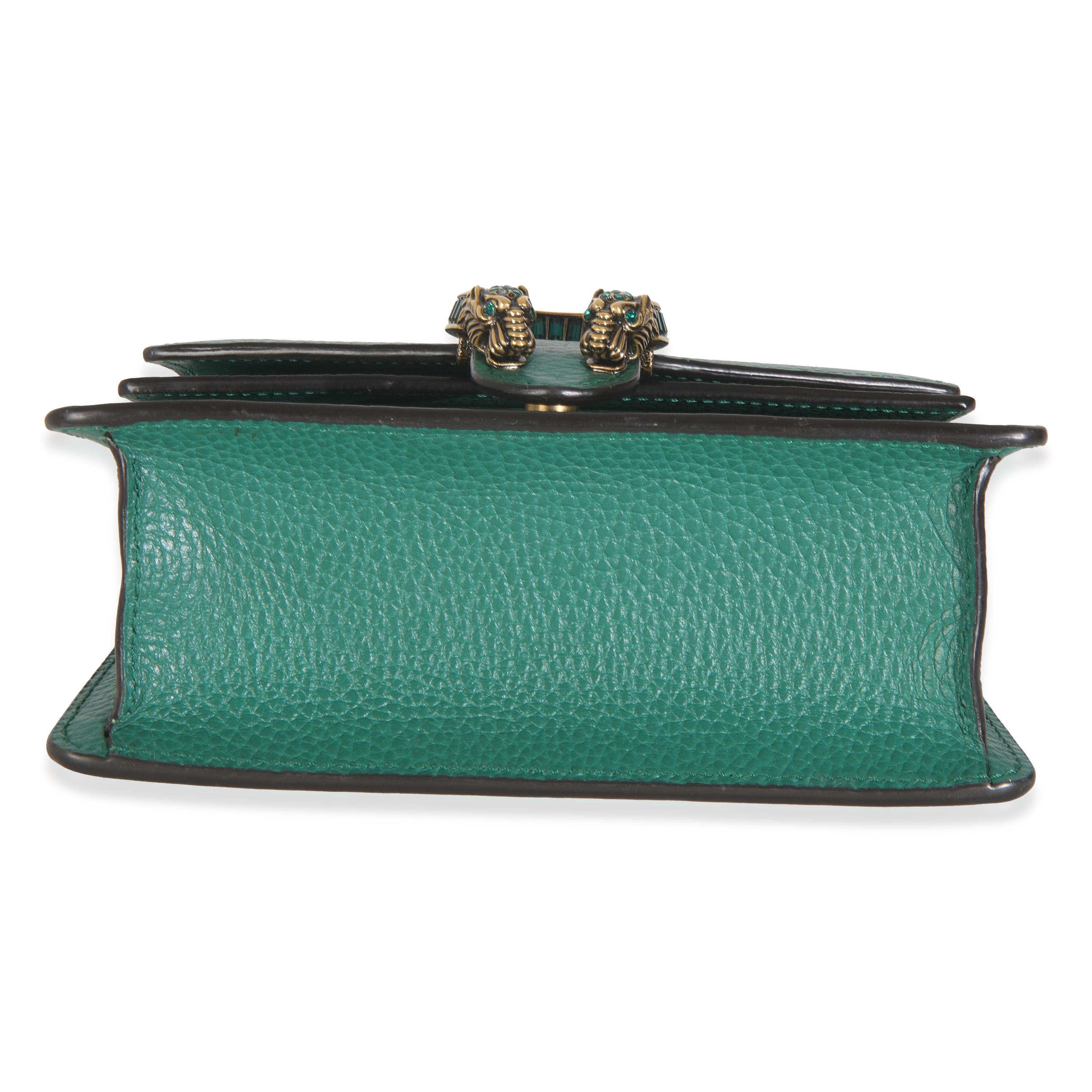 Gucci Emerald Dollar Kalbsleder Crystal Mini Dionysus Top Handle Bag im Angebot 3