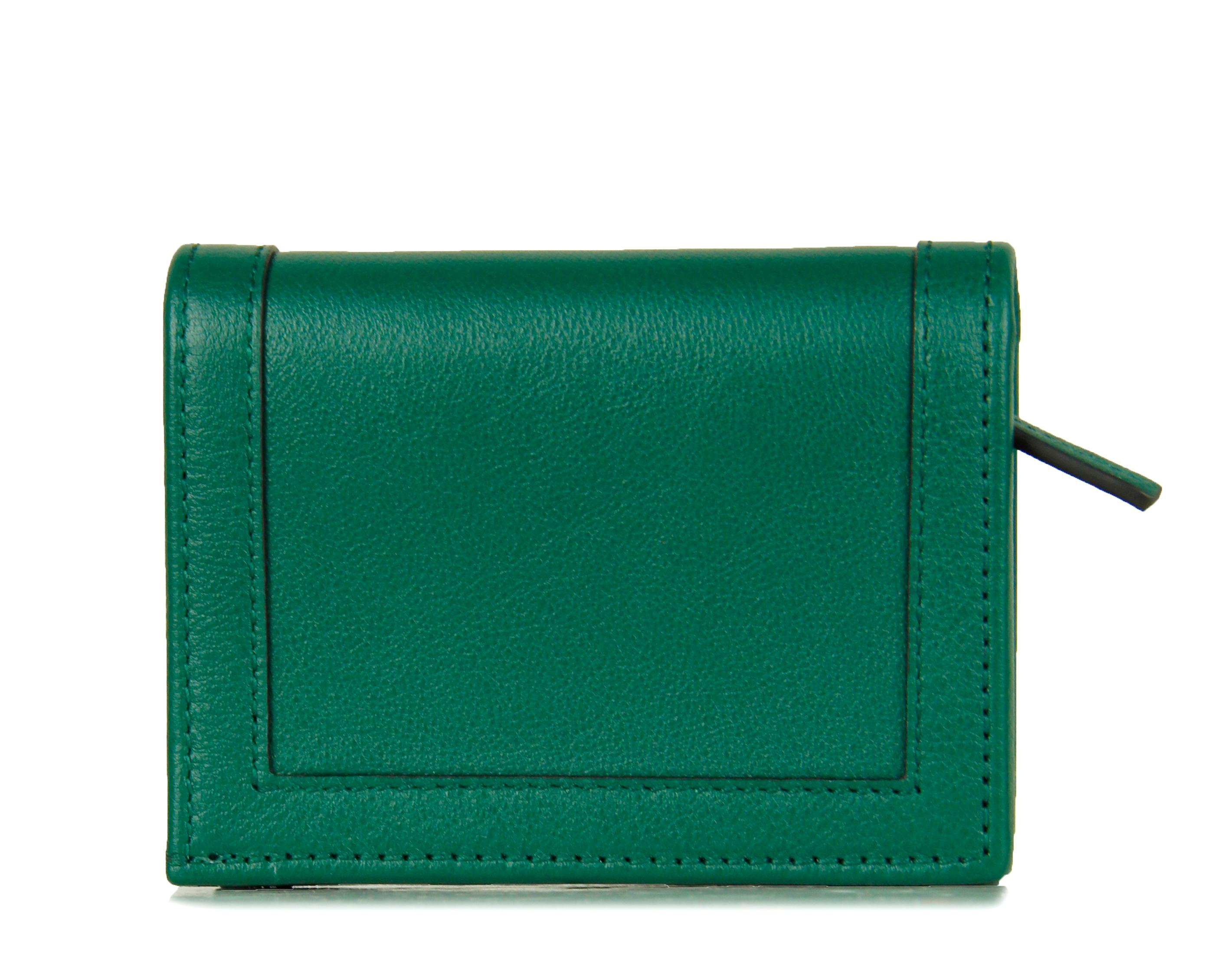 emerald green leather wallet
