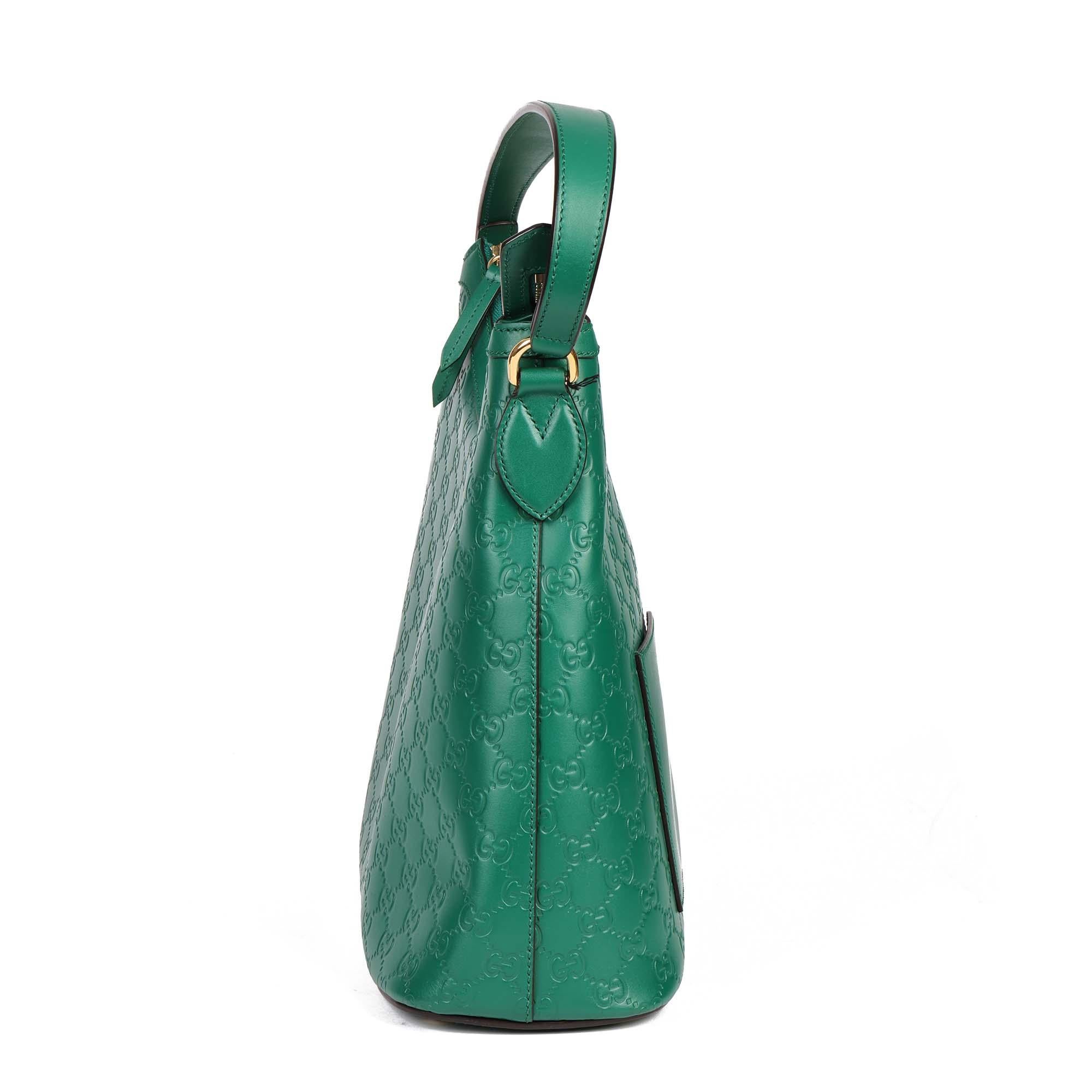 Women's GUCCI Emerald Green Calfskin Leather Hobo Bag