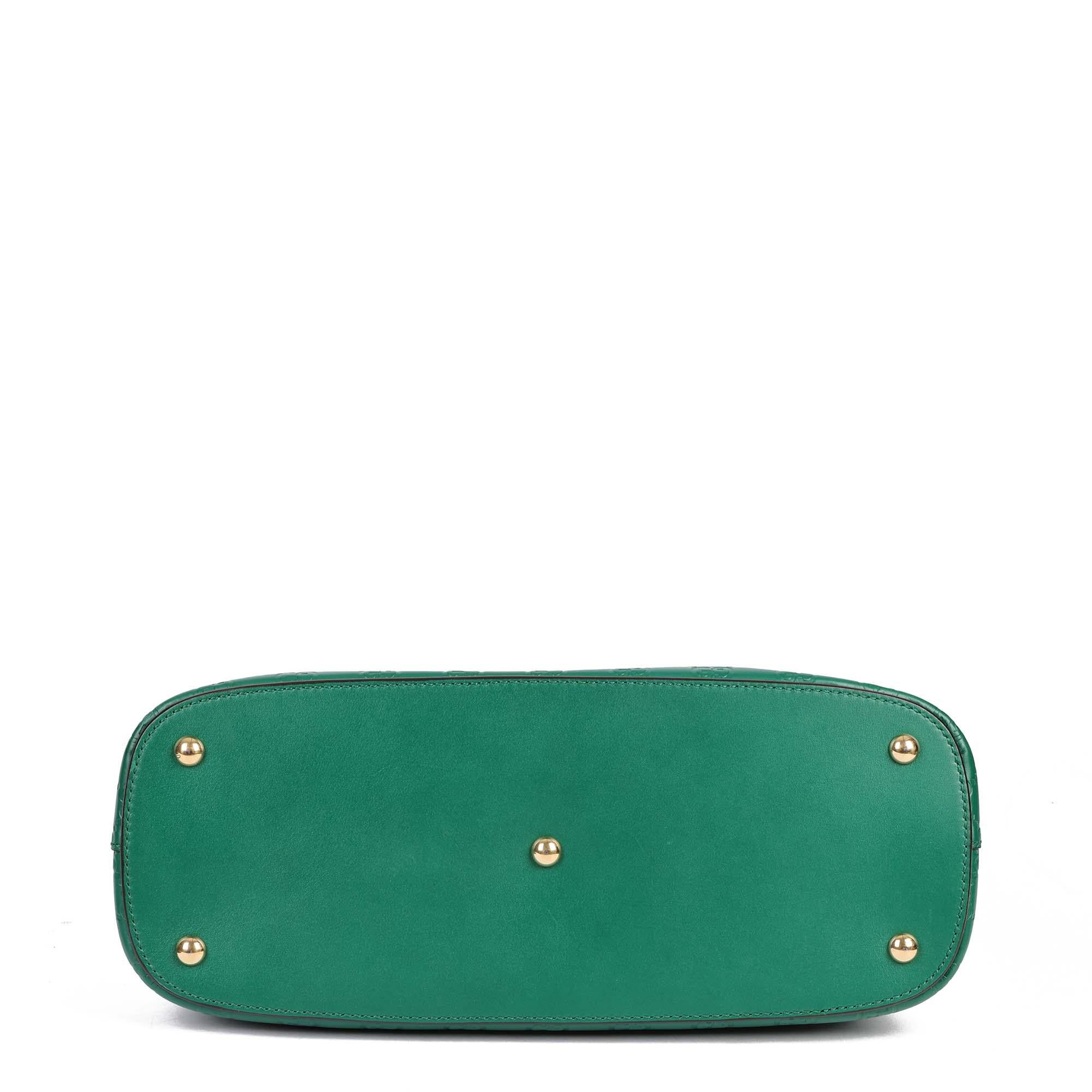 GUCCI Emerald Green Calfskin Leather Hobo Bag 2
