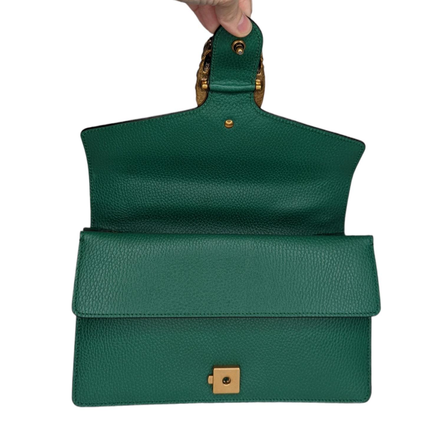Women's Gucci Emerald Green Leather Dionysus Shoulder Bag