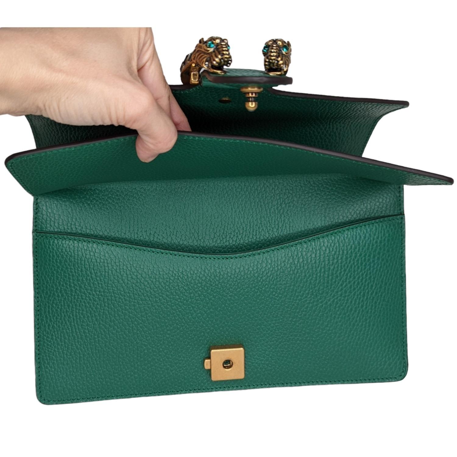 Gucci Emerald Green Leather Dionysus Shoulder Bag 1