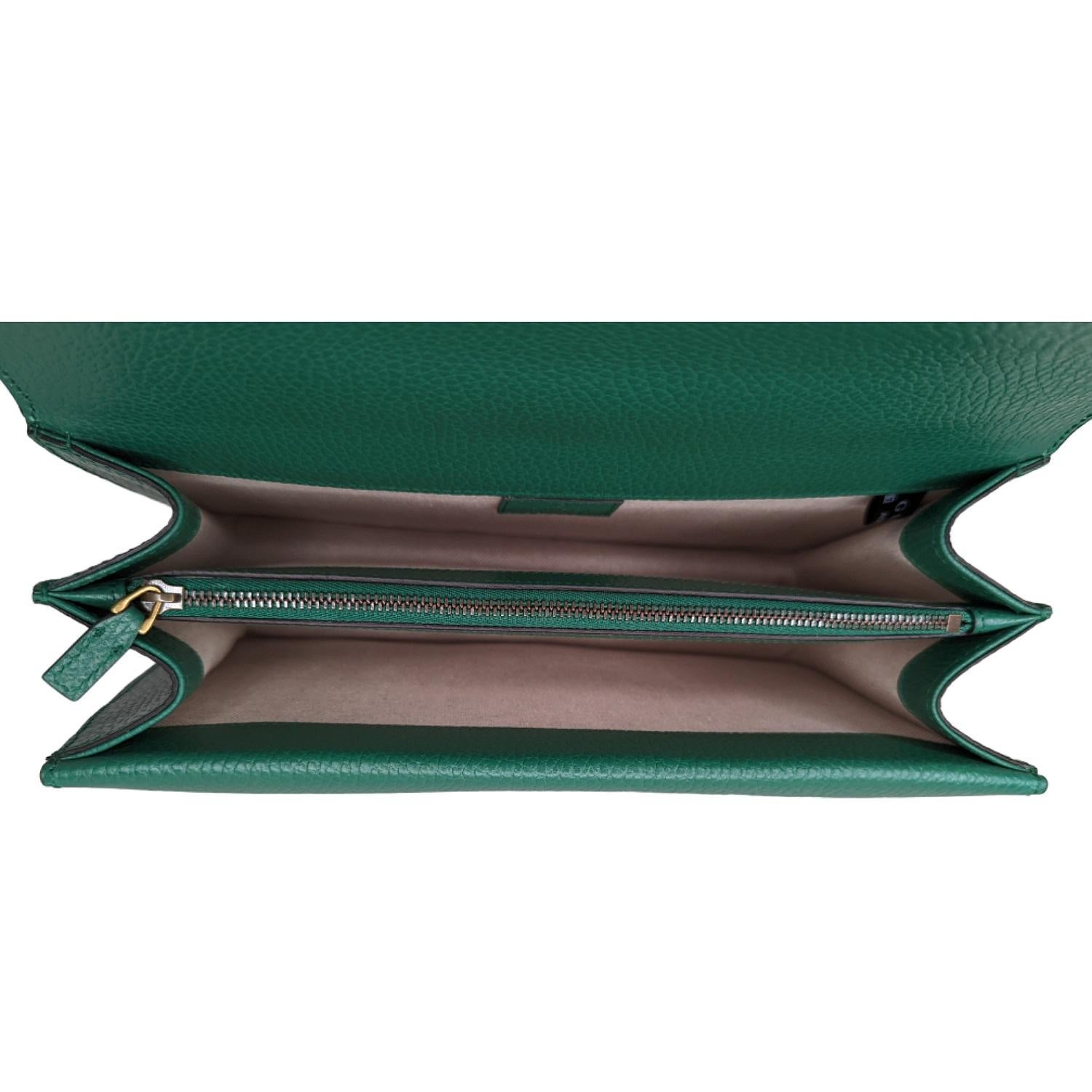Gucci Emerald Green Leather Dionysus Shoulder Bag 2