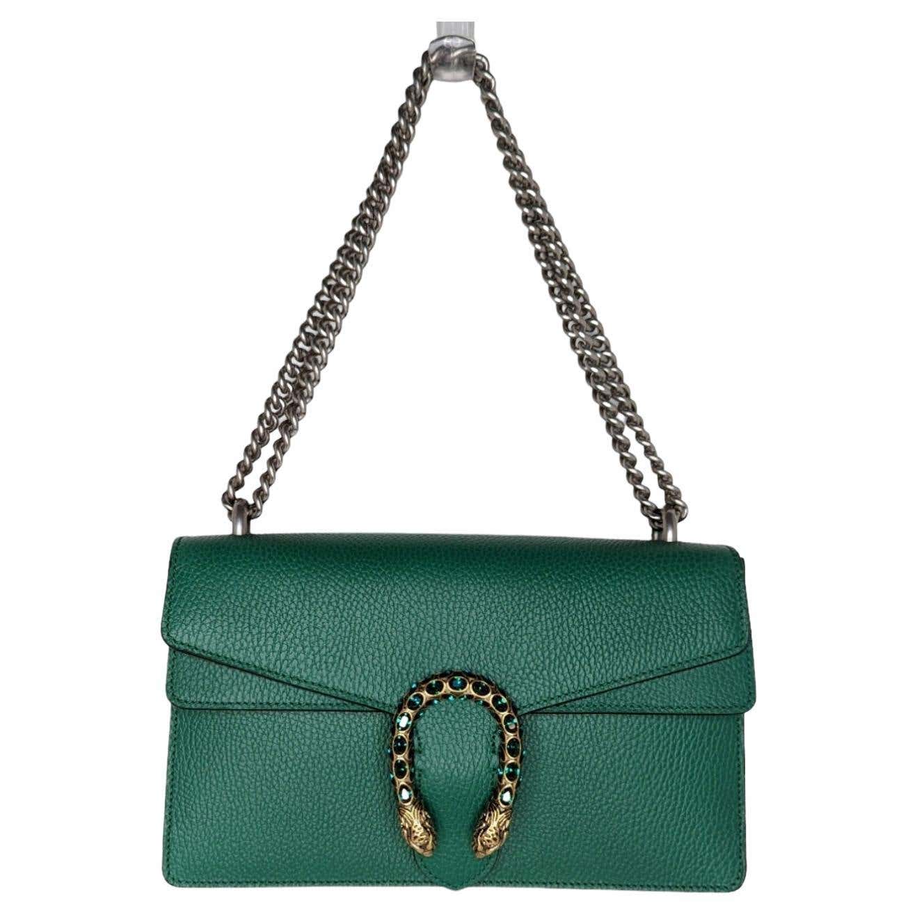Gucci Emerald Green Leather Dionysus Shoulder Bag For Sale at 1stDibs