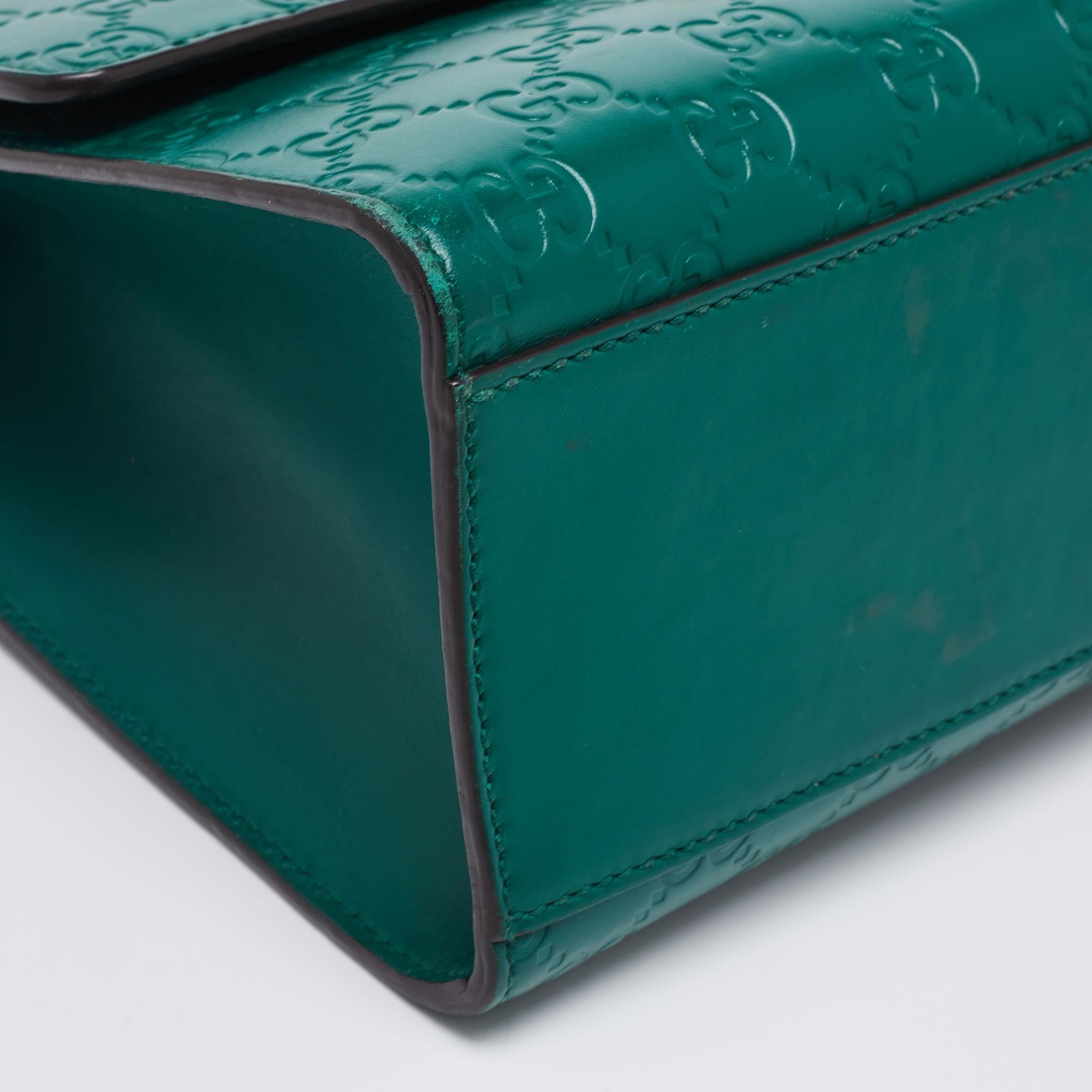 Gucci Emerald Guccissima Leather Medium Padlock Shoulder Bag 7