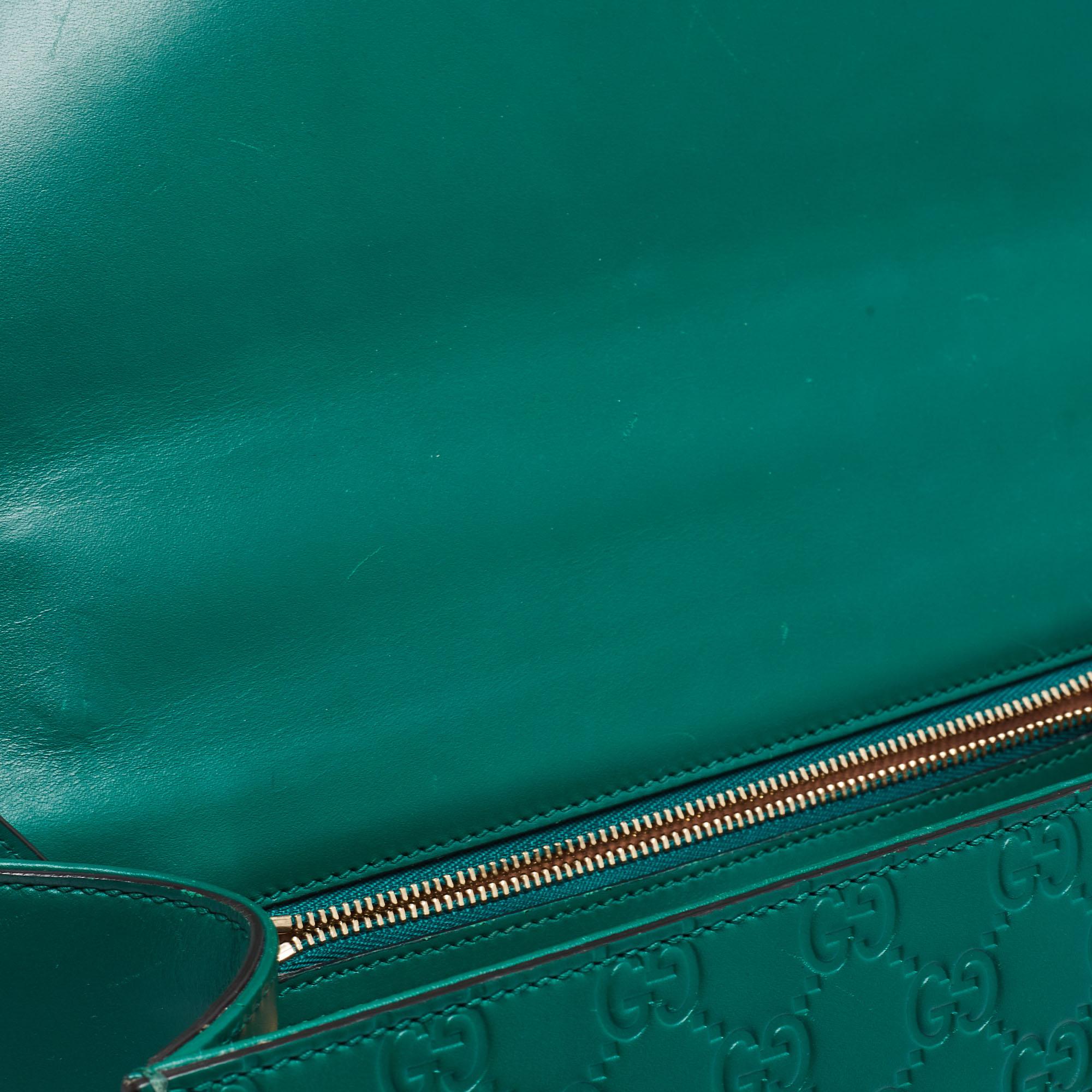 Gucci Emerald Guccissima Leather Medium Padlock Shoulder Bag 9