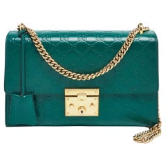 Gucci Emerald Guccissima Leather Medium Padlock Shoulder Bag