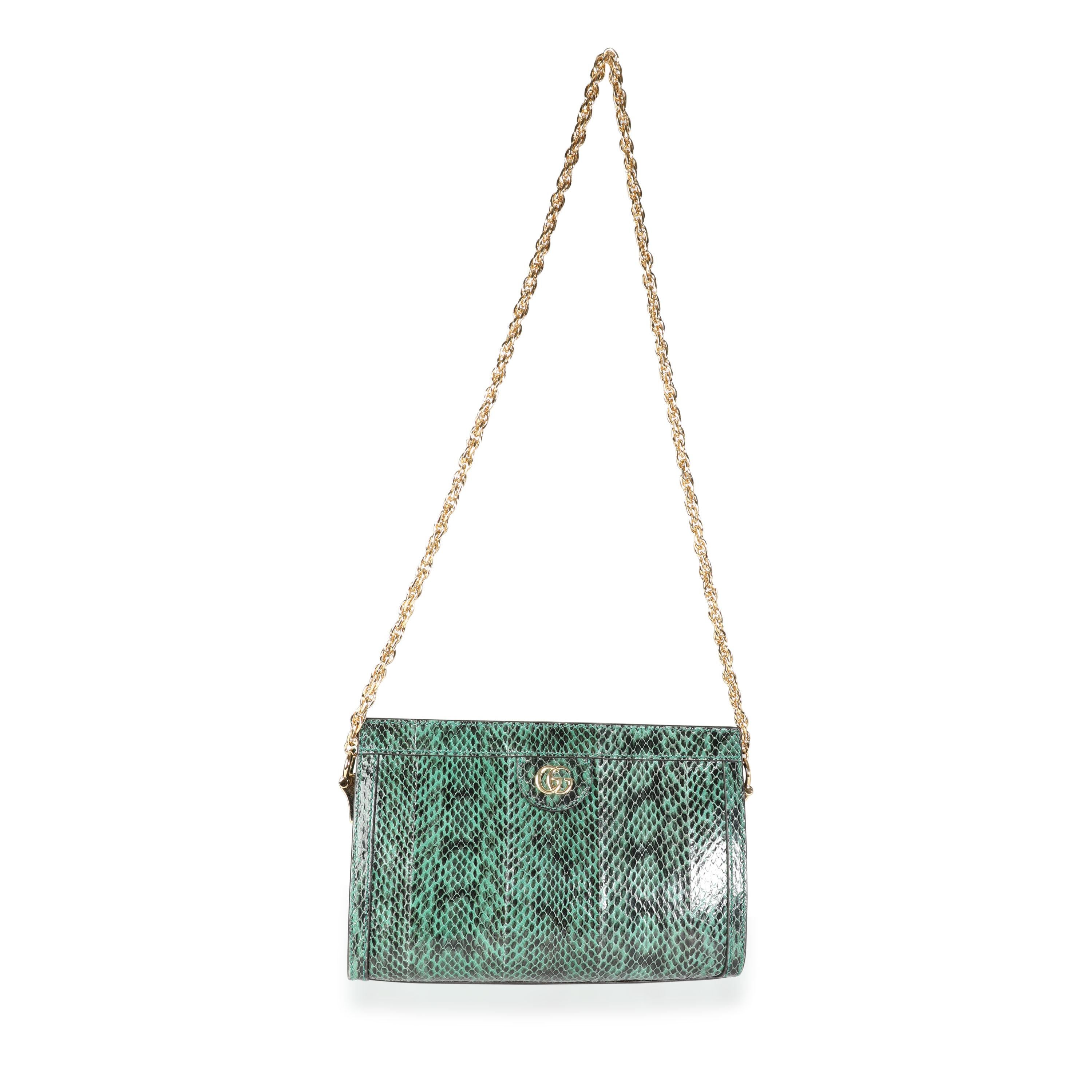 Listing Title: Gucci Emerald Snakeskin Small Ophidia Shoulder Bag
SKU: 114332
MSRP: 3900.00
Condition: Pre-owned (3000)
Handbag Condition: Very Good
Condition Comments: Very Good Condition. Light scratching to hardware. Scuffing to interior. Please