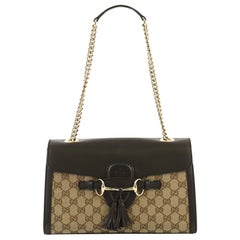 Gucci Emily Chain Flap Bag GG Canvas Medium