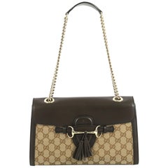 Gucci Emily Chain Flap Bag GG Canvas Medium