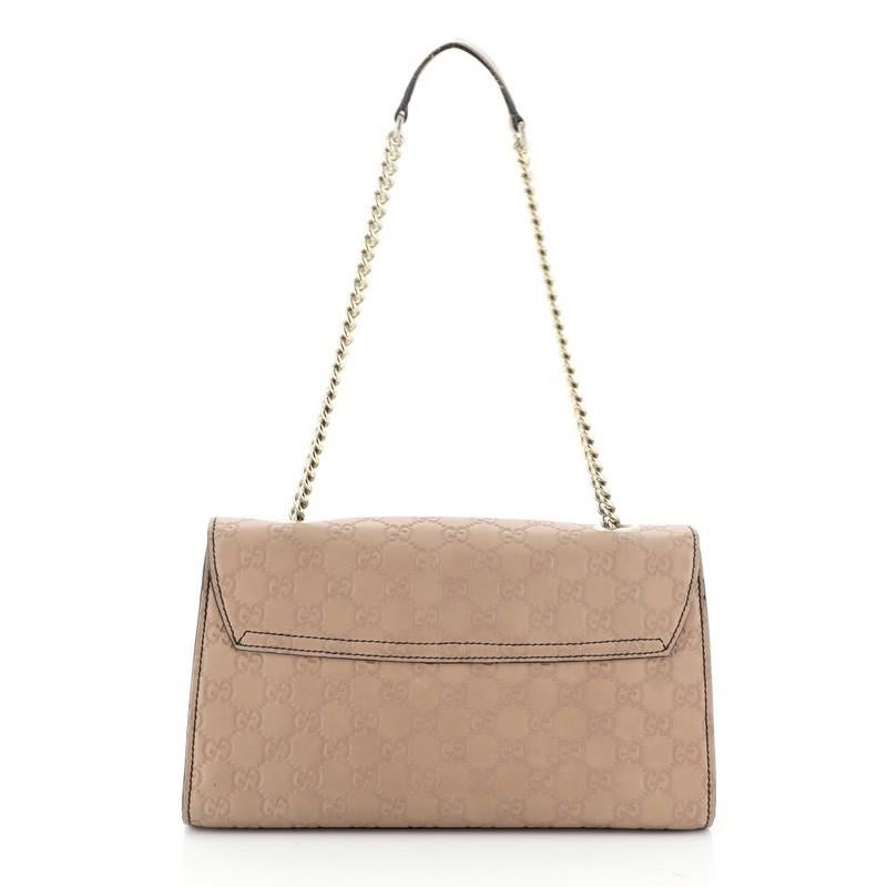 Brown Gucci Emily Chain Flap Bag Guccissima Leather Medium