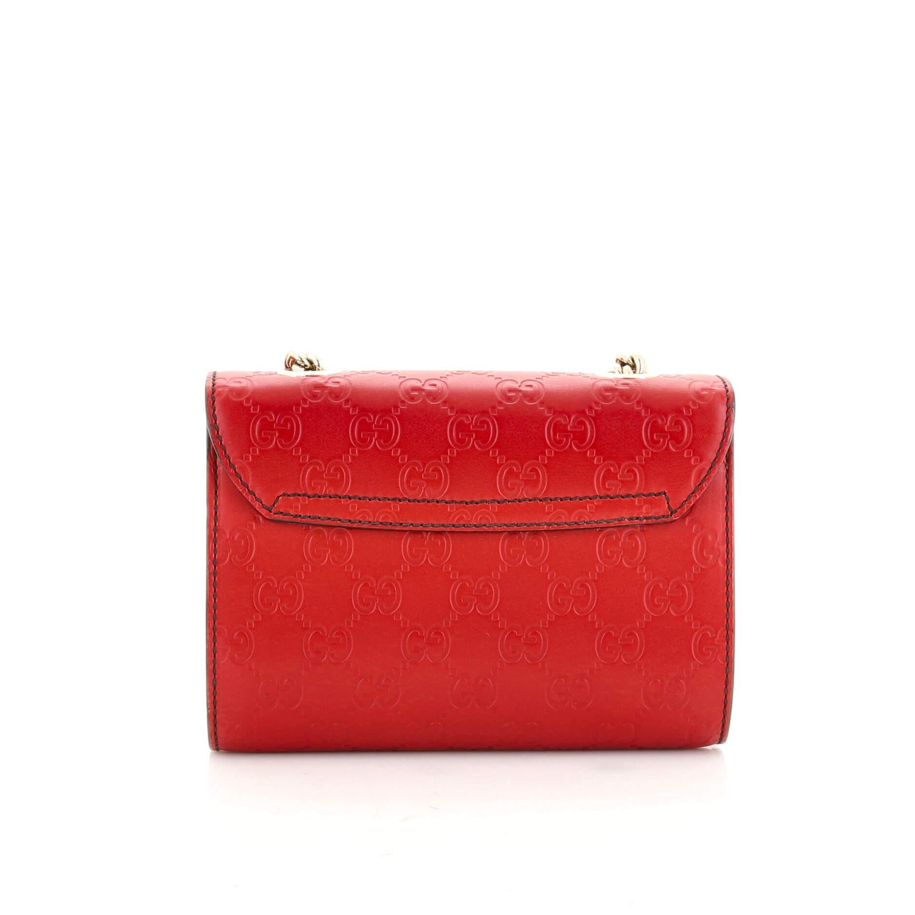 Gucci Emily Chain Flap Bag Guccissima Leather Mini In Good Condition In NY, NY