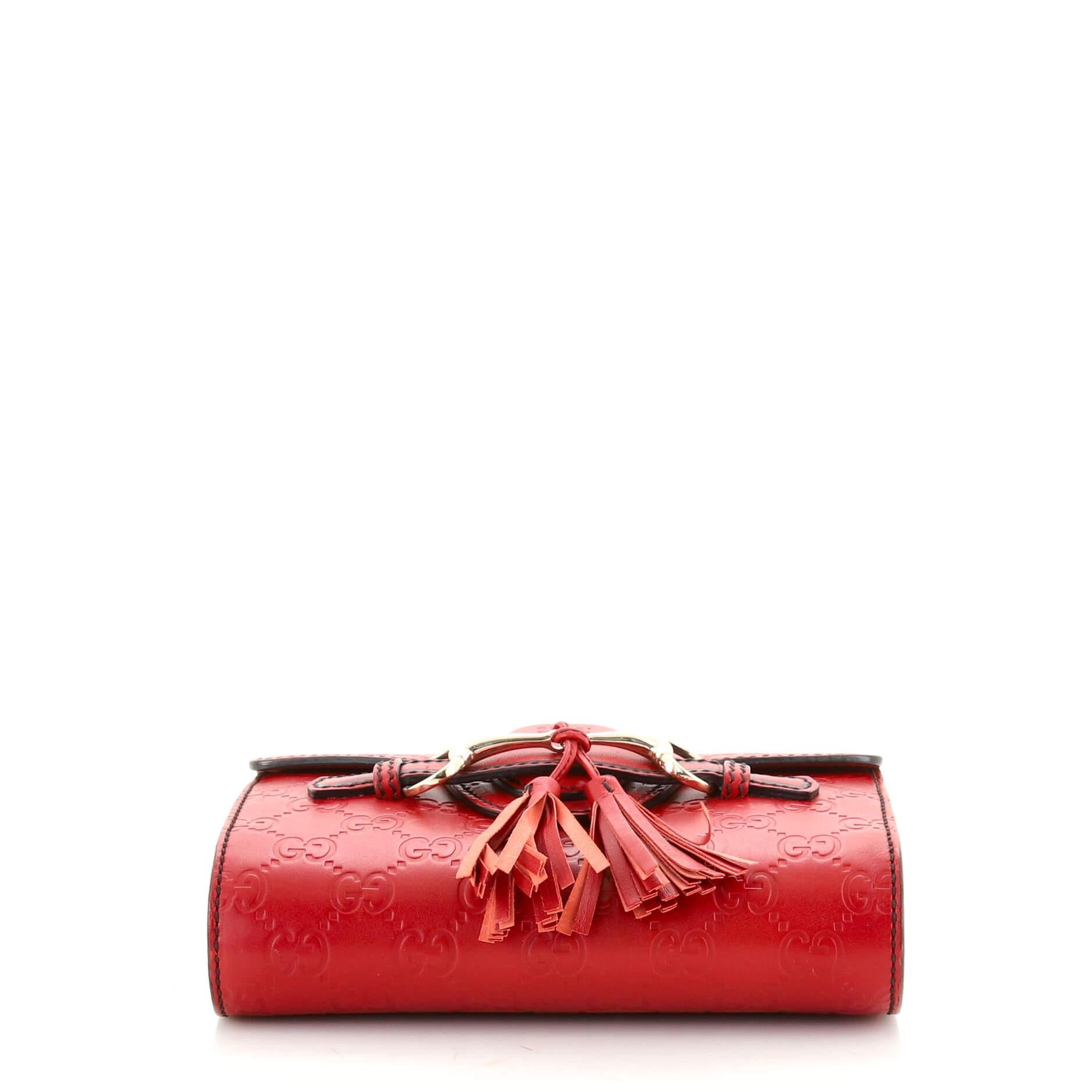 Women's or Men's Gucci Emily Chain Flap Bag Guccissima Leather Mini
