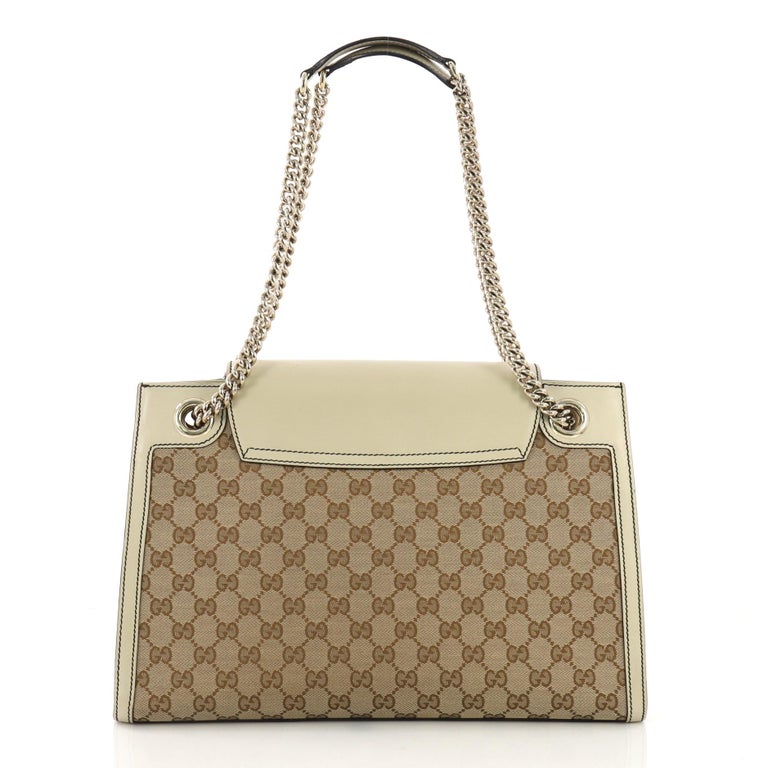 Gucci Emily Chain Flap Shoulder Bag GG Canvas Large at 1stDibs