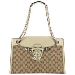 Gucci Emily Chain Flap Shoulder Bag GG Canvas Large
