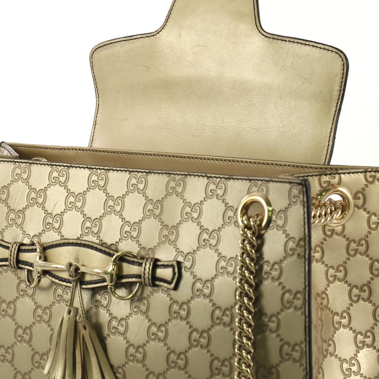 Gucci Emily Chain Flap Shoulder Bag Guccissima Leather Large at 1stDibs