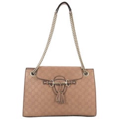 Gucci Emily Chain Flap Shoulder Bag Guccissima Leather Large