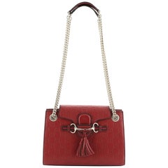 Gucci Emily Chain Flap Shoulder Bag Guccissima Leather Small