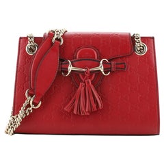 Gucci Emily Chain Flap Shoulder Bag Guccissima Leather Small