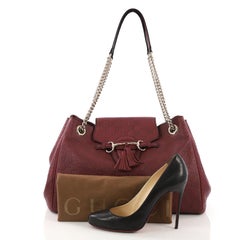 Gucci Emily Flap Shoulder Bag Guccissima Leather Large