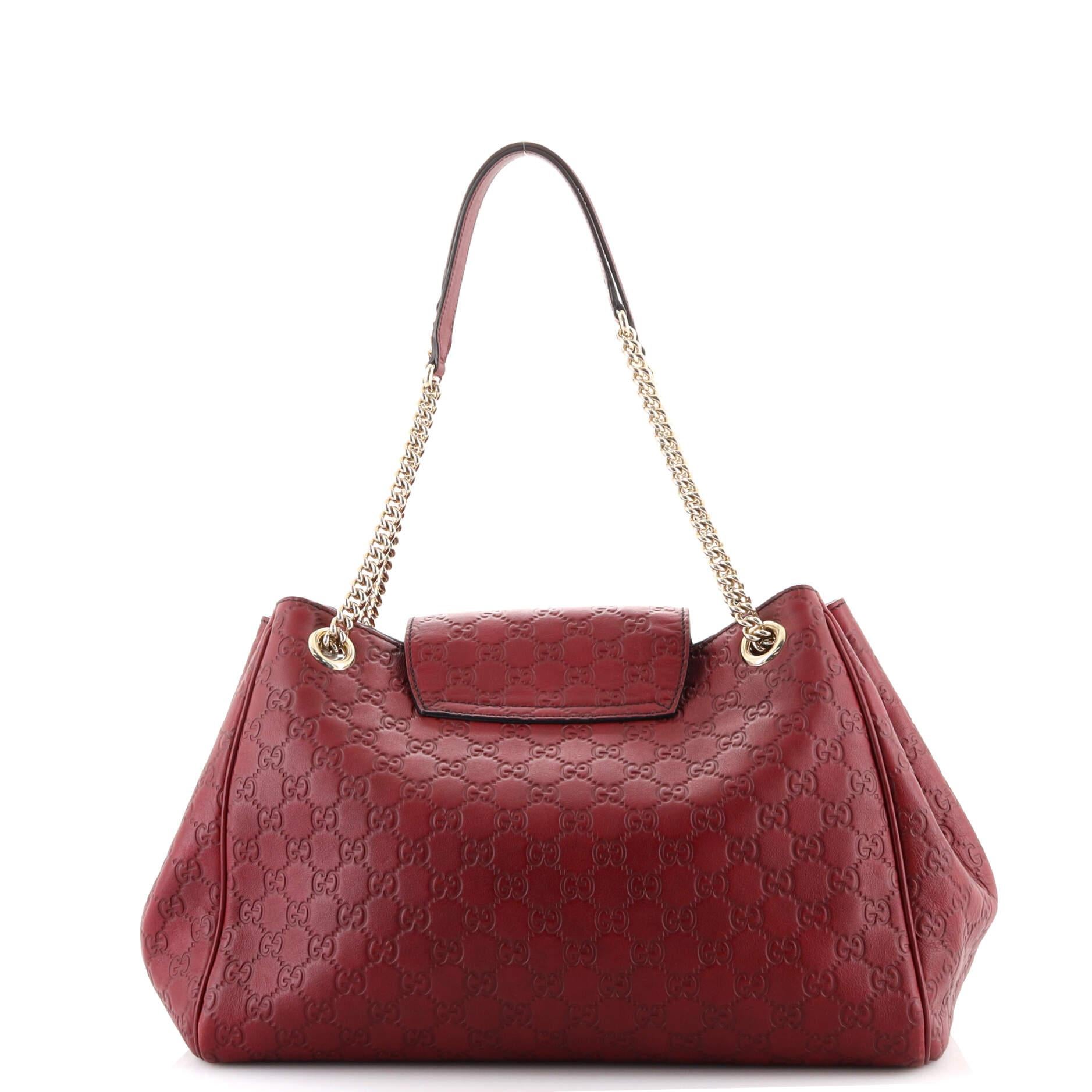 Gucci Emily Flap Shoulder Bag Guccissima Leather Large In Good Condition In NY, NY