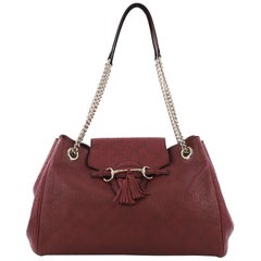 Gucci Emily Flap Shoulder Bag Guccissima Leather Large
