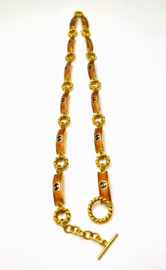 Gucci Belt with Enamel and Gilt Metal or Choker Necklace